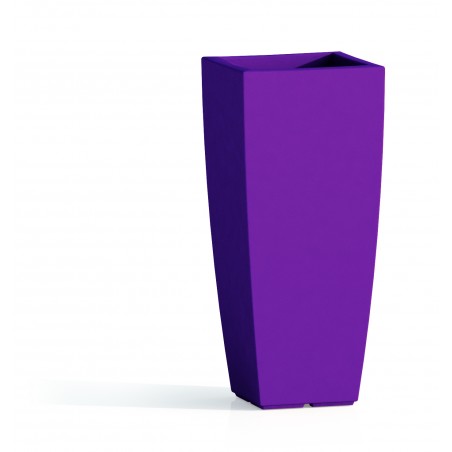 Vaso in Polimero Monacis Stilo Square Viola - cm 33 X 33 - h 70 cm.