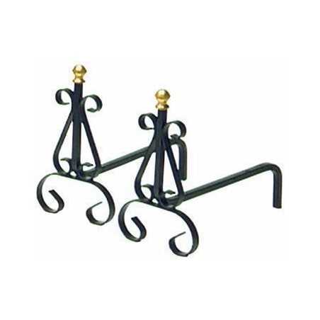 Medium Wrought Iron Andirons 17X31X30H