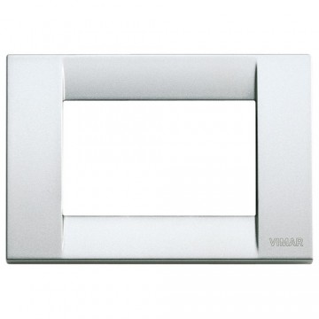 16733.21 Placca Classica 3 Moduli Argento Metallizzato Idea