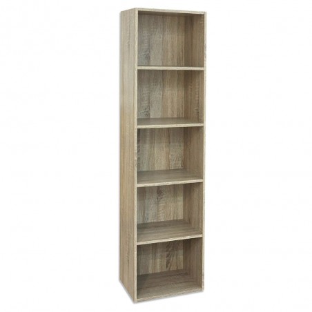 Libreria in Legno 5 Ripiani Scaffale Rovere L 40 x P 29 x H 172 cm