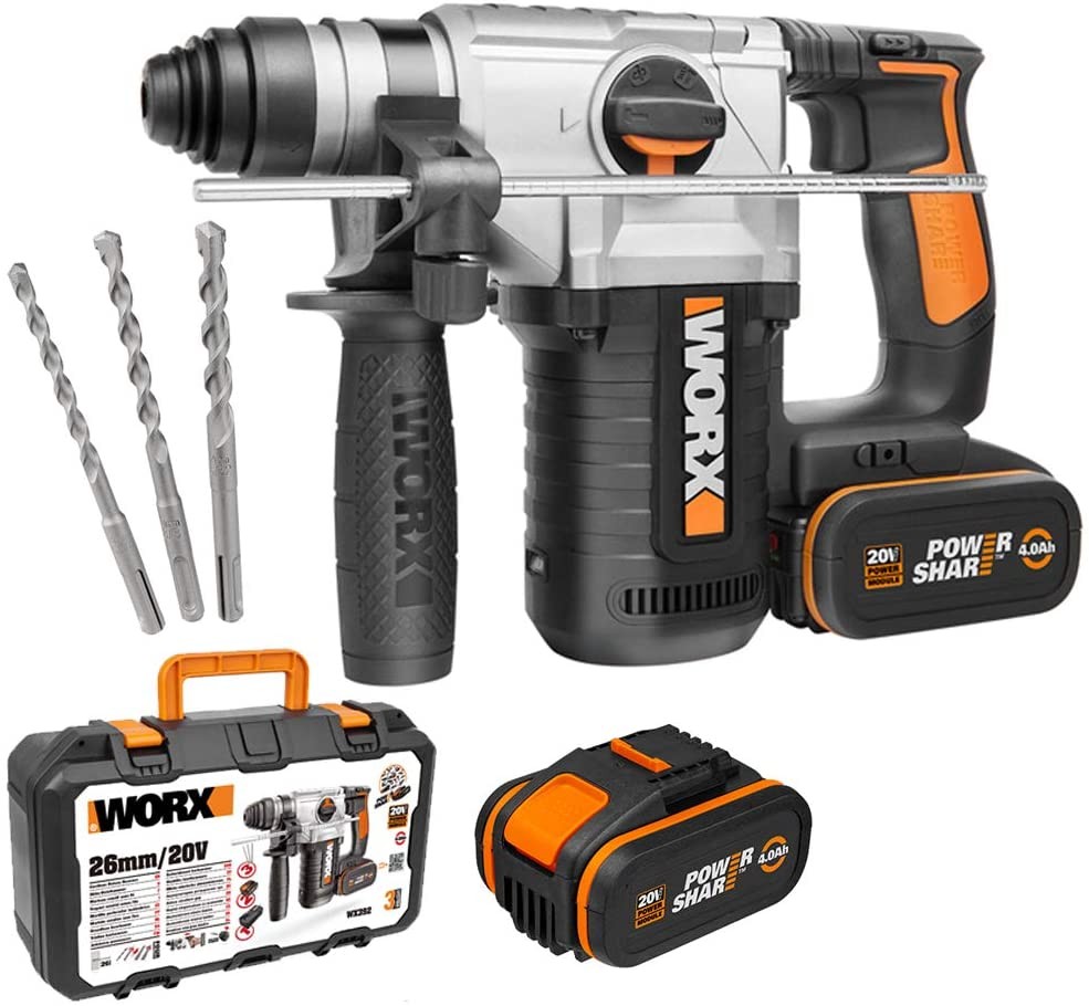 Tassellatore Demolitore 2 Batterie 20V 4Ah Worx Wx392