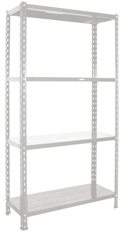 Scaffale in metallo 4 ripiani bianco 150x75x30 cm 30 kg/ripiano