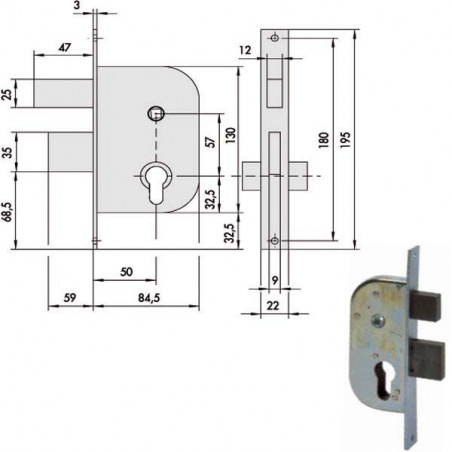 Serratura Infilare Ferro 42512-50-0 Cisa