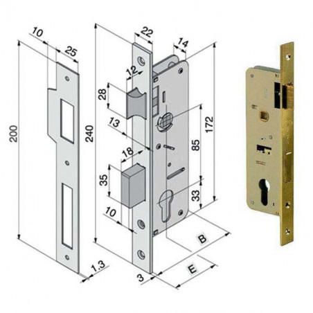 Serratura Inf.Legno 015.45.00.0 Welka