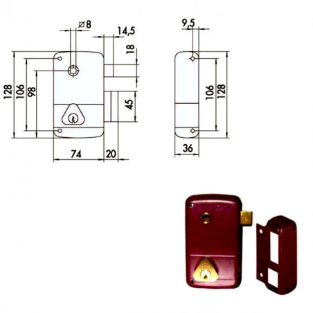 Serratura App.Legno Dx 50211-45-1 Cisa