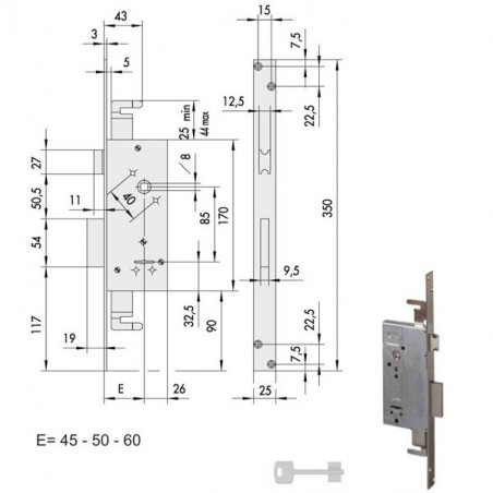 Serratura Infilare Ferro 57215-45-0 Cisa