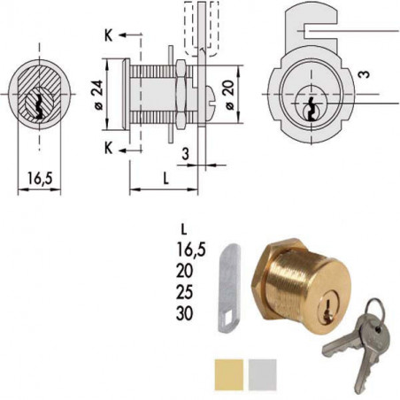 Cilindro Levetta 15 Ottone Smerigl.72210-20-0 Cisa