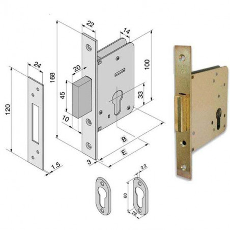 Serratura Inf.Legno 020.50.00.0 Welka