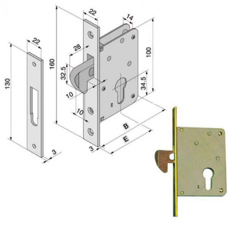 Serratura Inf.Legno 025.60.00.0 Welka