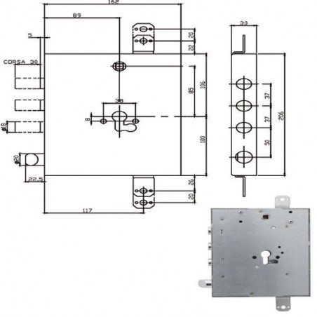 Serratura Sic.Triplice Dx/Sx 668.0537.0G80 Iseo