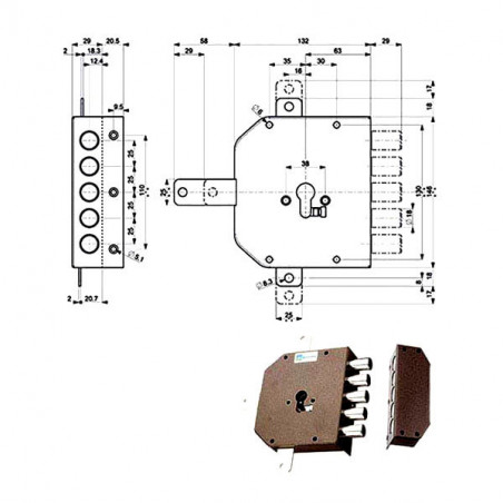 Serratura Sic.Quintupl.Sx 38640 Mottura