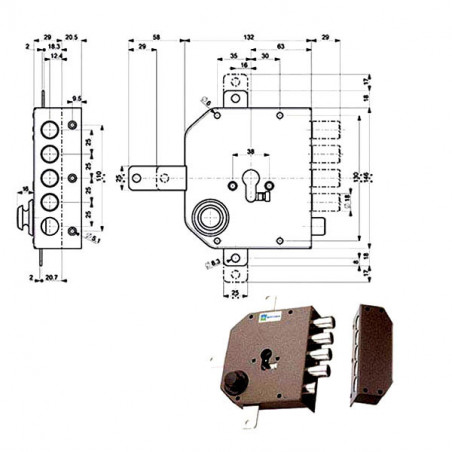 Serratura Sic.Quintupl.Dx Scrocco 38650 Mottura