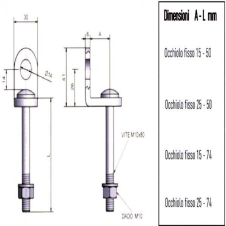 Occhiolo Portalucchetto Fisso 50X15 9201 Potent