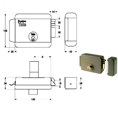 Elettroserratura App.Ferro Dx Y68080-50-1 Yale