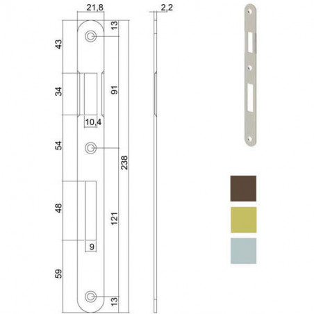 Incontro Serrature Patent Bt 8X90 Cromo Op 590 Agb