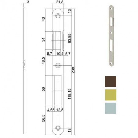 Incontro Serrature Infilare Bt 8X85 Cr 590 Agb