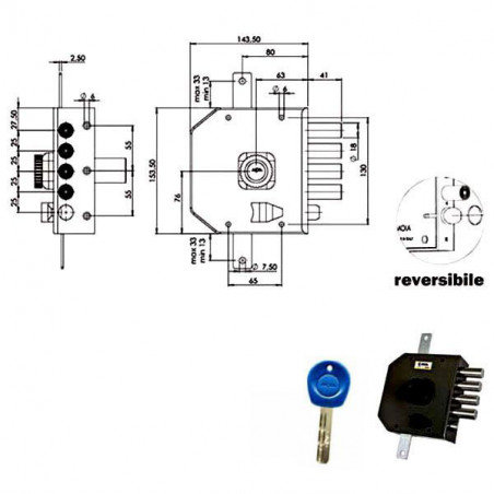 Serratura Sic.Triplice Dx Pompa Jm424 Moia