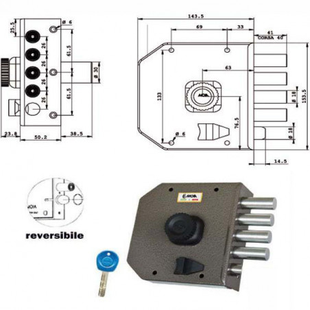 Serratura Sic.Semplice Sx Pompa Ja422 Moia