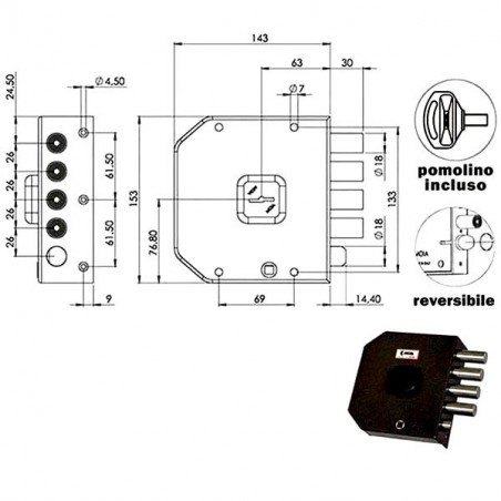 Serratura Sic.Semplice Dx Dm A412 Moia