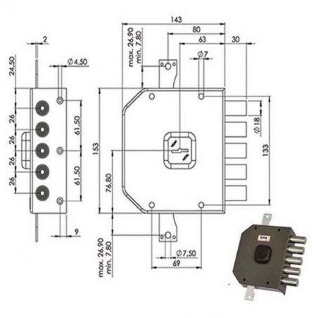 Serratura Sic.Triplice Dx Dm A413 Moia