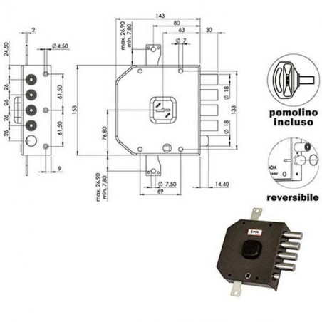 Serratura Sic.Triplice Dx Dm A414 Moia