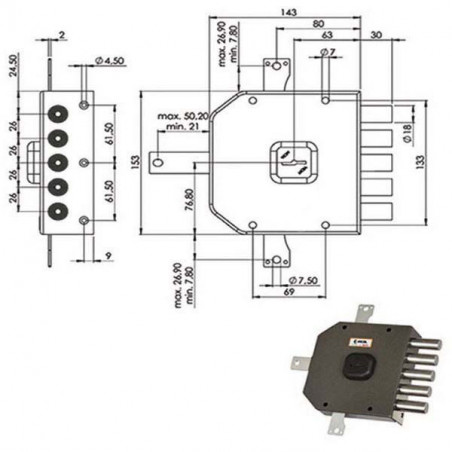 Serratura Sic.Quintupl.Dx Dm A415 Moia