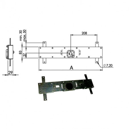 Serratura Bascule Spranga Cilindro 156B/C Moia