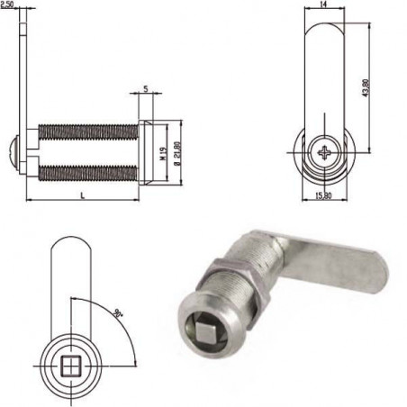 Cilindro Levetta Mm 40 Quadro 165796 Omr