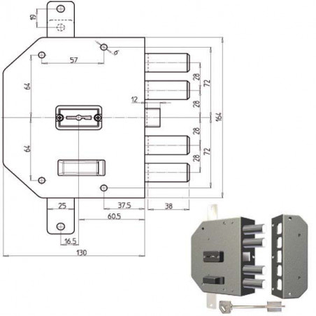 Serratura Sic.Triplice Dx Dm 2250 Cr