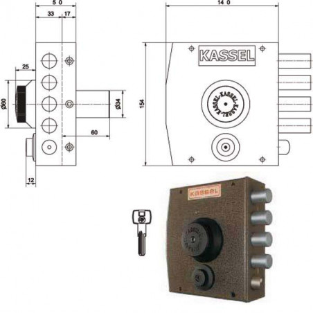 Serratura Sic.Semplice Sx Pompa 2152/Cp Kassel