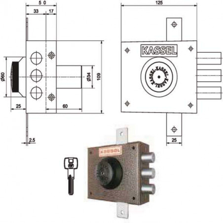 Serratura Sic.Triplice Dx Pompa 2201/Cp Kassel