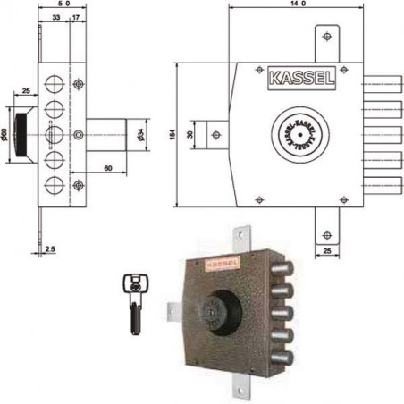 Serratura Sic.Quintuplice Sx Pompa 2502/Cp Kassel
