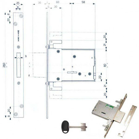 Serratura Infilare Ferro 40705 Mottura