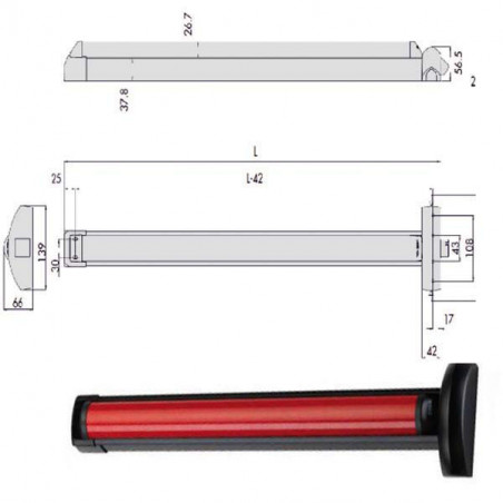 Maniglione Fast Touch 84 Vertical 59816-11-0 Cisa