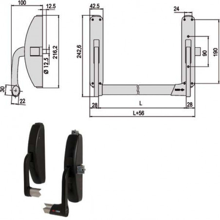 Maniglione Prestige Lat+Vert 59311-10-0 Cisa