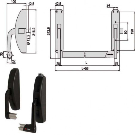 Maniglione Prestige Verticale 59316-10-0 Cisa