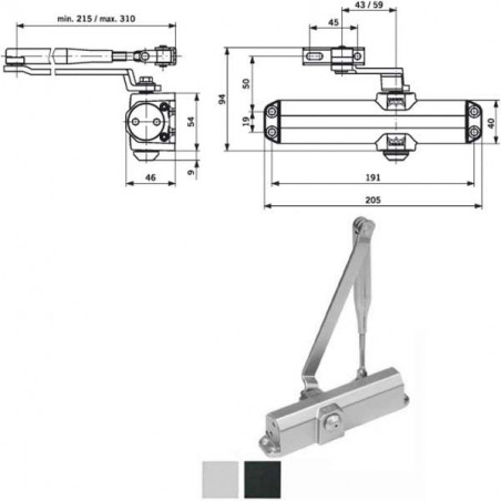 Chiudiporta Aerodinamico Arg. Ts Compakt 102 Dorma