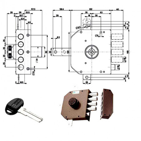 Serratura Sic.Quintupl.Dx Pompa 30651 Mottura