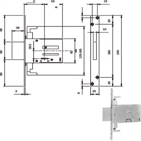 Serratura Infilare Ferro Dm E70 Ka 663704N.K Iseo