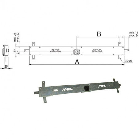 Serratura Bascule Spranga Cilindro 156B Moia