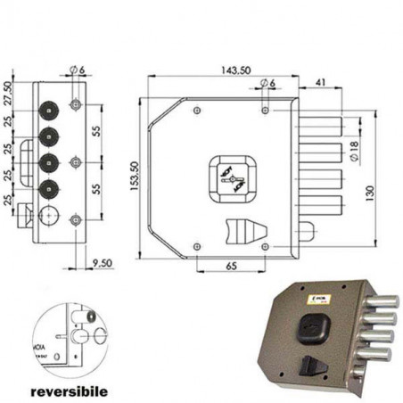 Serratura Sic.Semplice Sx Dm G412 Moia