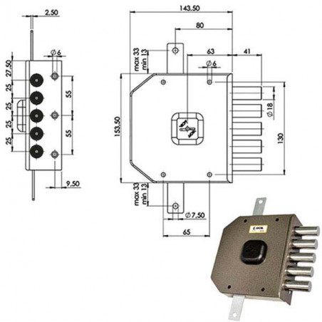 Serratura Sic.Triplice Dx Dm G413 Moia