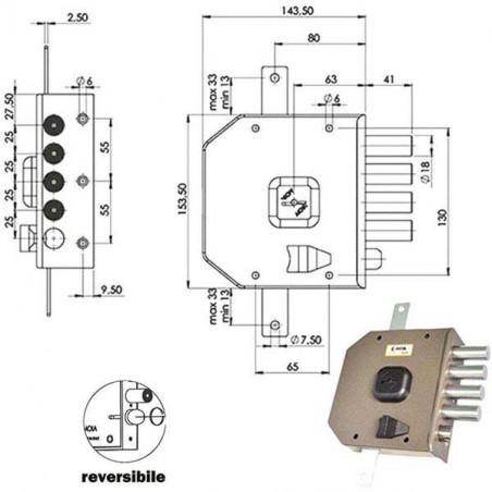 Serratura Sic.Triplice Dx Dm G414 Moia