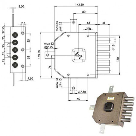 Serratura Sic.Quintupl.Sx Dm G415 Moia