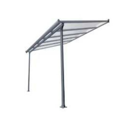 Tettoia in Alluminio 275X245 Grigio Antracite con Tenda Ombreggiante Estendibile