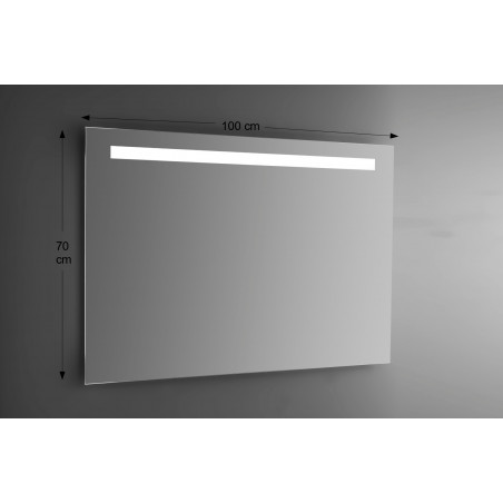 Specchio da Parete Rettangolare 100x70 cm spessore 4 mm Illuminazione a LED