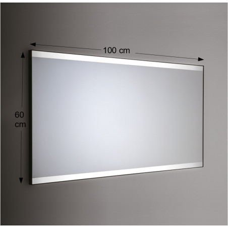 Specchio da Parete Retroilluminato a LED Rettangolare 100X60 cm spessore 4 mm Cornice Bianco