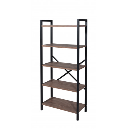 Libreria 5 Scaffali in Legno e Metallo 131X30X17 Sanitec