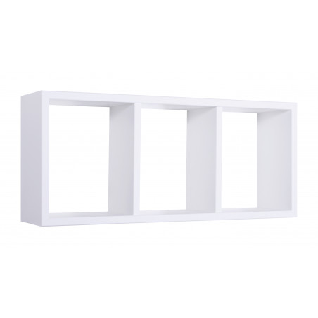 Mensola 3 Scomparti Da Parete Rettangolare Moderno Bianco 70x30x15.5 cm Sanitec