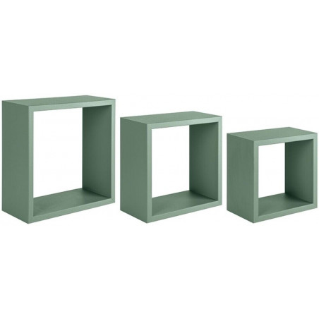 Tris Mensole Incubo Verde Acqua Marina 35x35x15.5 - 30x30x15.5 - 25x25x15.5 cm Sanitec